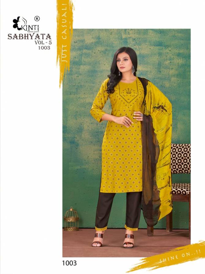 Kinti Sabhyata Vol 5 Embroidery Readymade Suits Catalog
